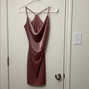 Pink open back dress